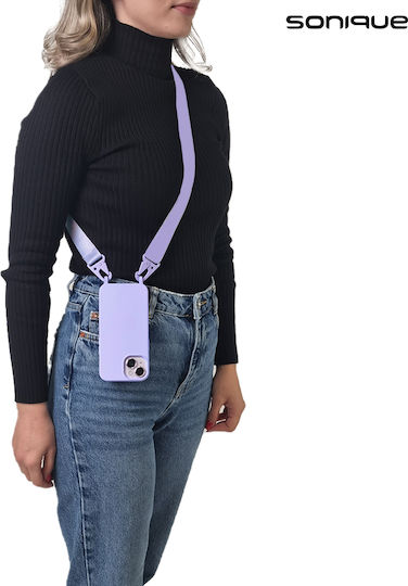 Sonique Strap Back Cover Silicone 0.5mm with Strap Lilac (Poco M5)