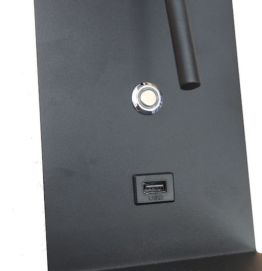 Alphab2b Modern Leuchte Wand mit Integrierter LED und Warmweißes Licht Schwarz 12x16.5x12cm
