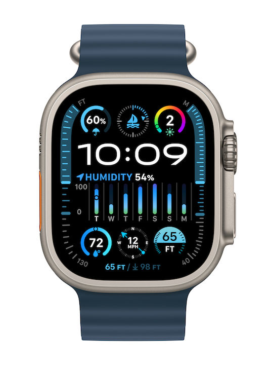 Apple Watch Ultra 2 Титаний 49мм Водоустойчив с eSIM и Пулсомер (Blue Ocean Band)