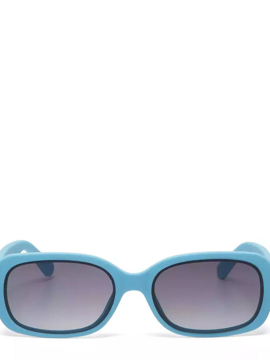 Okkia Women's Sunglasses with Blue Plastic Frame and Blue Lens OK028CA