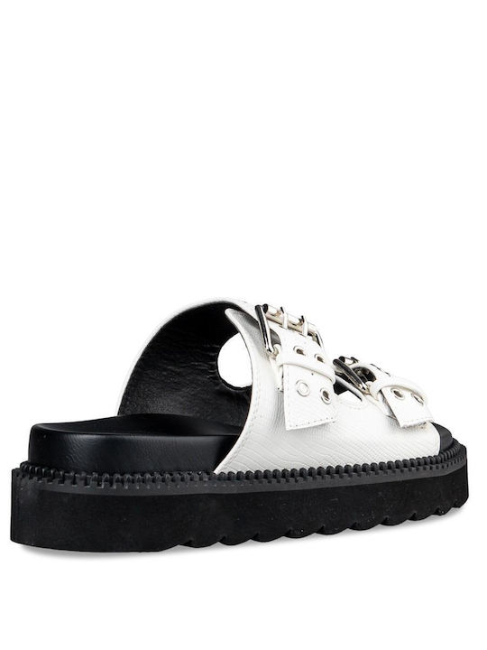 Envie Shoes Damen Flache Sandalen Flatforms in Weiß Farbe