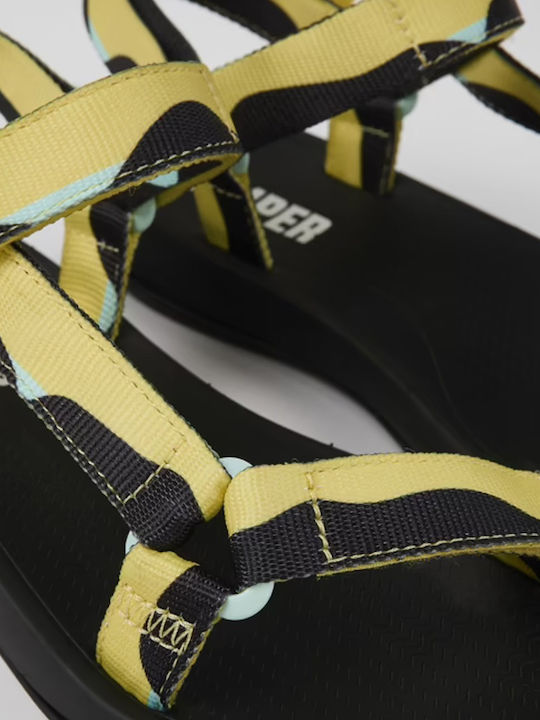 Women's Flat Sandals with Strap in Yellow Color