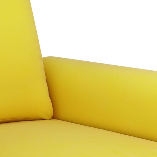 Living Room Furniture Set 2-Seater & 2-Seater & Stool Yellow