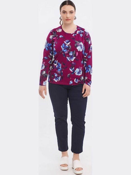 Women's Blouse Long Sleeve Floral Rose