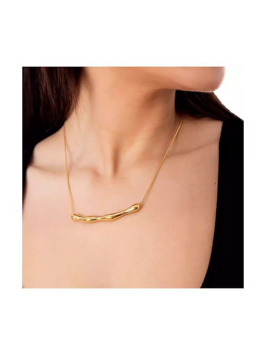 Gold plated steel necklace
