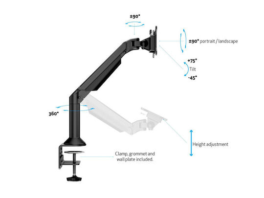 Multibrackets Suport Birou Monitor până la 32" cu Braț (MB-2432)