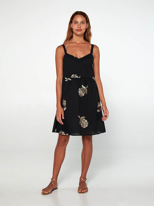 Sommer Slip Dress Damenkleid Schwarz