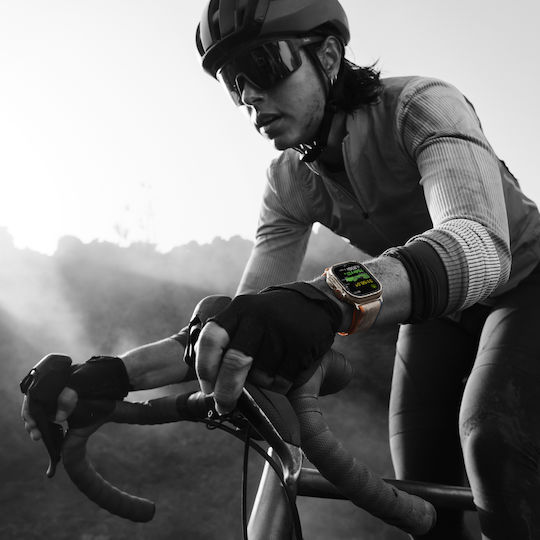 Apple Apple Watch Ultra 2 Titanium 49mm Waterproof with eSIM and Heart Rate Monitor Indigo Alpine Loop Medium Strap Size