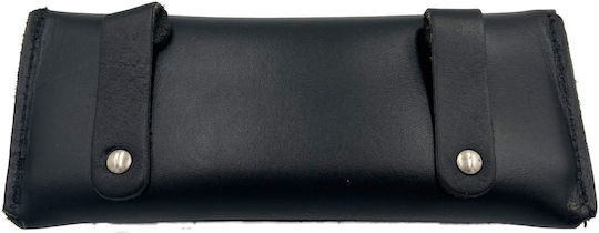 ByLeather Θήκη Γυαλιών Ημίσκληρη με Κλιπ Μαύρη
