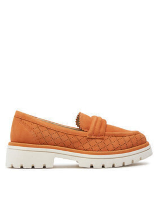 Γυναικεία Loafers σε Πορτοκαλί Χρώμα