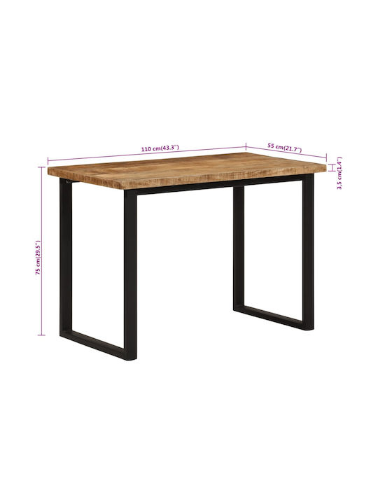 Table Dining Room from Solid Wood & Metal Mango 110x55x75cm