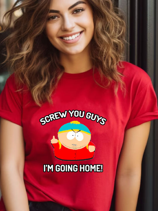 Rotes Tshirt South Park Screw You Guys Original Fruit Of The Loom 100% Baumwolle No1