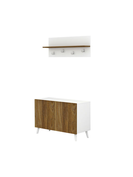 Delphine Entry Furniture with Hanger & Shoe Rack Black 80x31.3x41cm