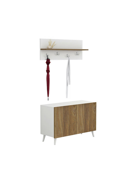 Delphine Entry Furniture with Hanger & Shoe Rack Black 80x31.3x41cm