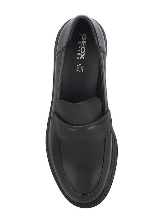 Iridea Δερμάτινα Γυναικεία Loafers σε Μαύρο Χρώμα