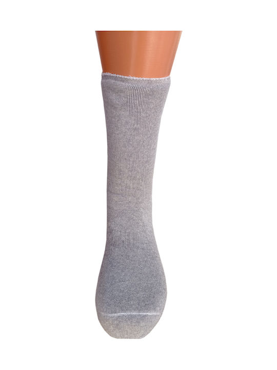 Bs (2 Pairs) Elasticated Socks Percale Grey Without Elastic