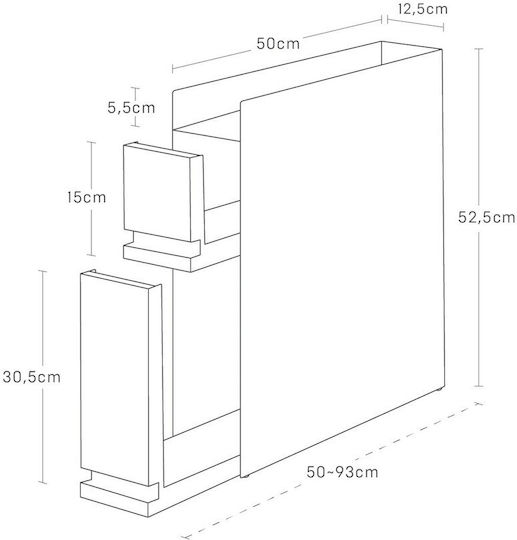 Yamazaki Wall Shelf Inox 93x52.5x12.5cm White