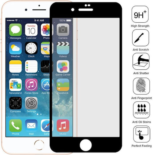 Privacy Full Face Tempered Glass Black (iPhone SE 2022 / 2020 / 8 / 7)
