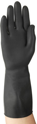 Ansell Alphatec Γάντια Εργασίας Μαύρα Latex/Βαμβακερά