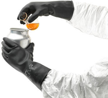 Ansell Alphatec Γάντια Εργασίας Μαύρα Latex/Βαμβακερά