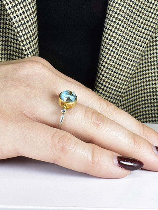 Elor Damen Ring aus Silber Vergoldet