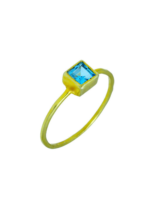 Elor Women's Ring with Zircon from Silver Gold Plated