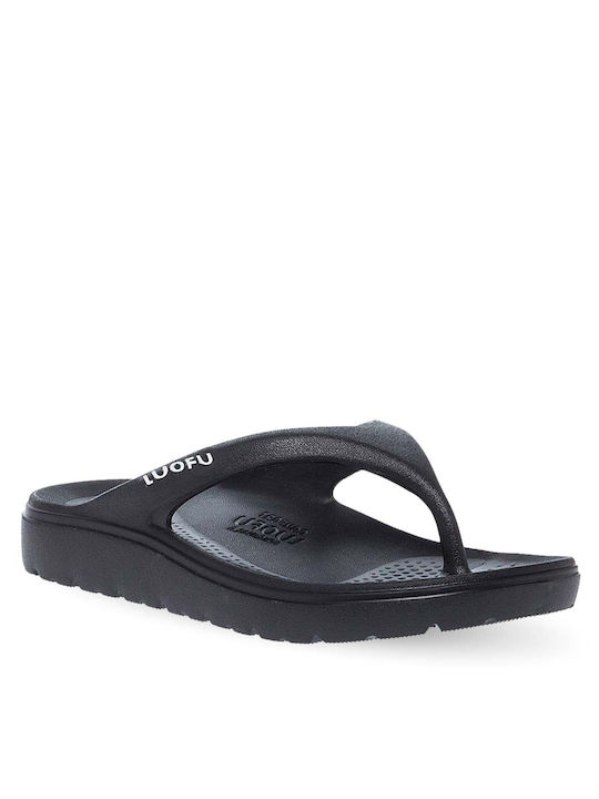 Luofu Women's Flip Flops Black