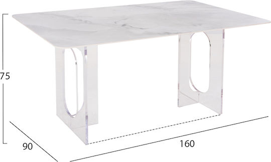 Aether Dining Room Table White Ceramic 160x90x75cm Aether Dining Room Table White Ceramic 160x90x75cm