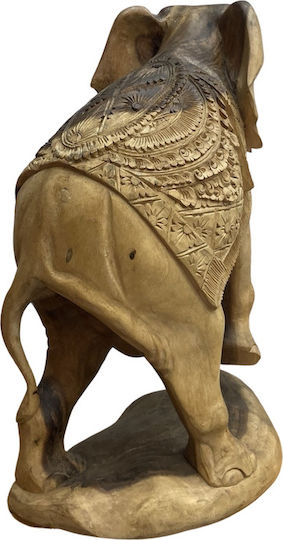 Handgefertigte Holzskulptur Elefant 62 X 40 cm.