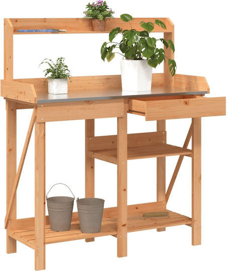 vidaXL Ραφιέρα Γλάστρας Ξύλινη Καφέ 110x45x125εκ.