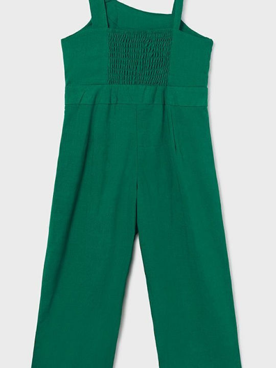 Mayoral Kids Linen Trousers Emerald Μακριά