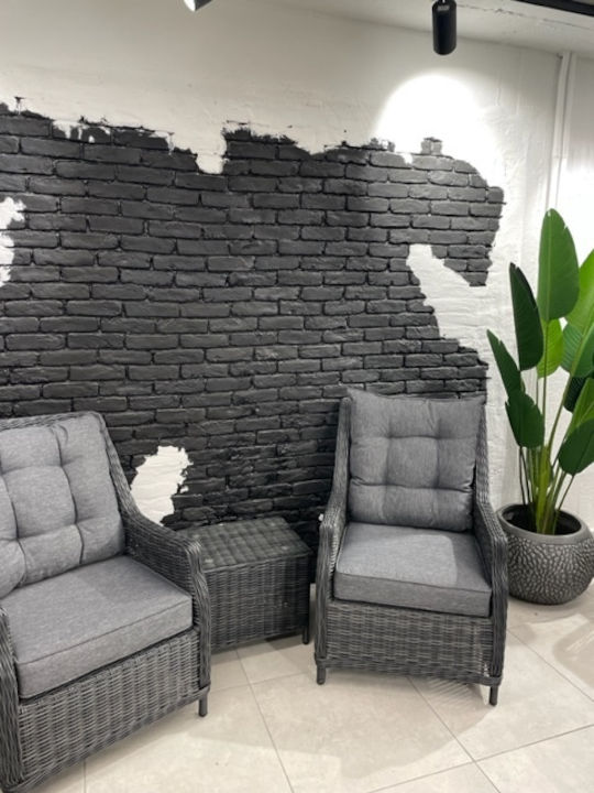 Garden & Outdoor Furniture Sets Living Room Set Pieces Dark Grey with Pillows