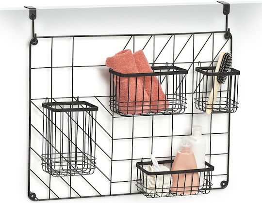 Zeller Wall Mounted Bathroom Shelf Metallic 46x12x60.3cm Black