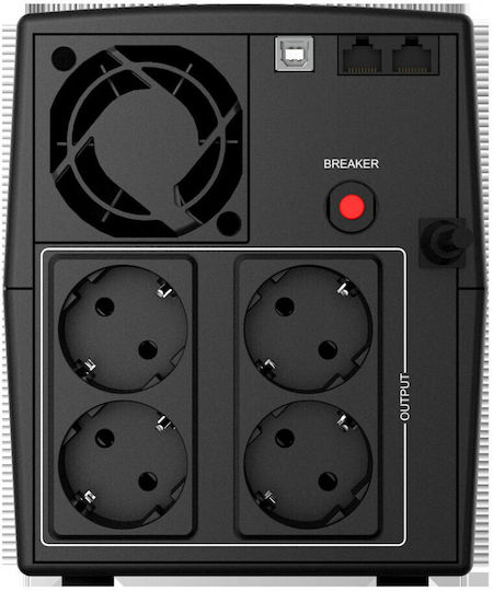 NJOY Keen 2000 USB UPS Line-Interactive 2000VA 1200W with 4 Schuko AC Outlets