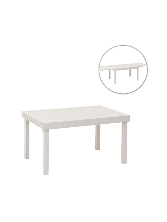 Τραπέζι Εξωτερικού Χώρου Αλουμινίου Επεκτεινόμενο Clay 135(+)x90x75.5εκ.