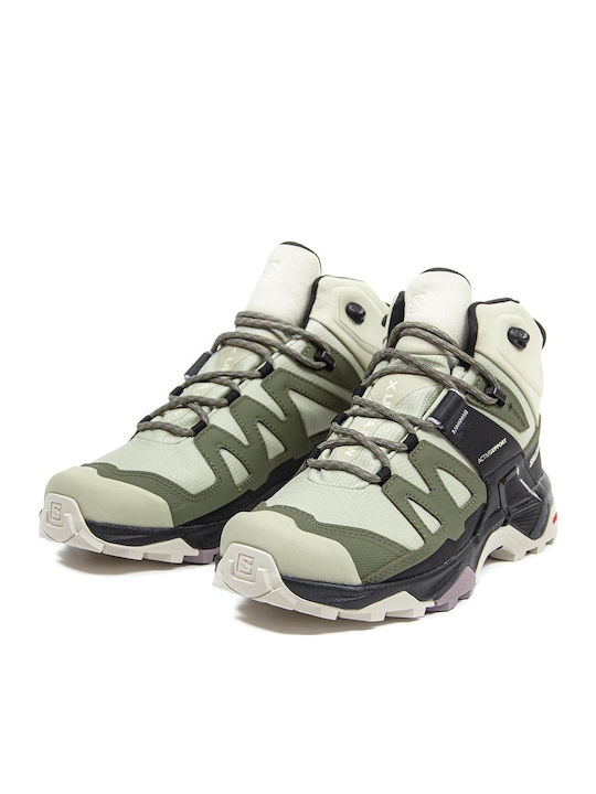 Salomon X Ultra 4 Mid GTX Women's Hiking Waterproof Boots with Gore-Tex Membrane Green