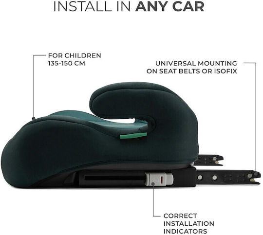 Kinderkraft I-boost Baby Car Seat Booster i-Size with Isofix Green