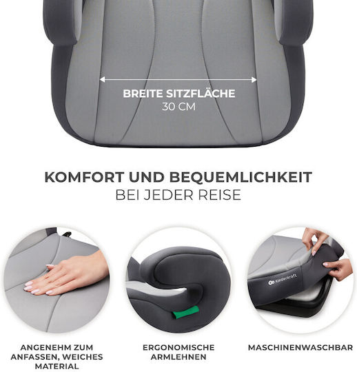 Kinderkraft I-boost Scaun Auto pentru Copii Scaun de mașină pentru copii i-Size cu Isofix Gri
