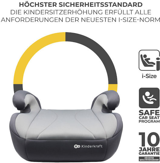 Kinderkraft I-boost Scaun Auto pentru Copii Scaun de mașină pentru copii i-Size cu Isofix Gri