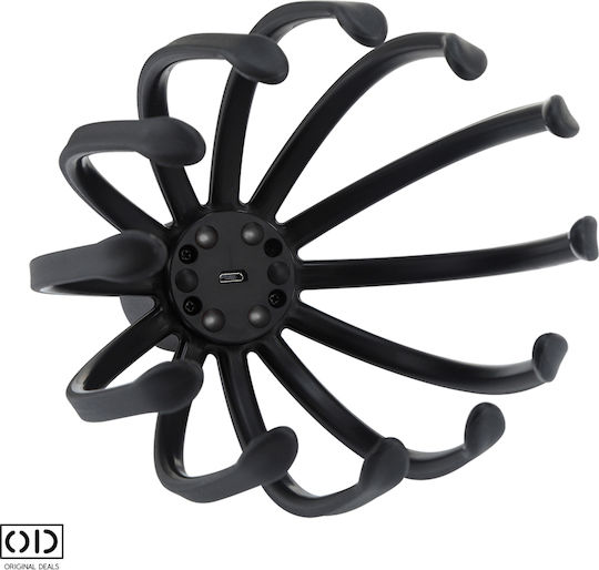 Masajator de păr pentru relaxare și wellness, unisex, 3 funcții, baterie reîncărcabilă cu litiu cu cablu USB C inclus, PVC, negru, oferte originale