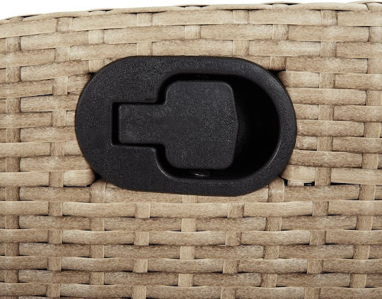 Fotoliu de exterior Rattan Bej cu pernă 57x66x93cm