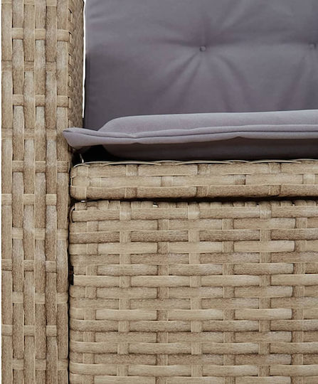 Fotoliu de exterior Rattan Bej cu pernă 57x66x93cm