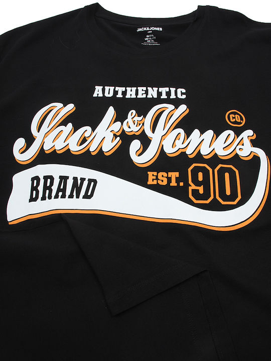 Jack & Jones T-shirt Bărbătesc cu Mânecă Scurtă Negru