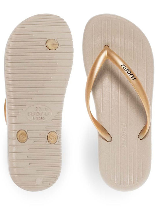 Damen Zehentrenner In Gold Farbe