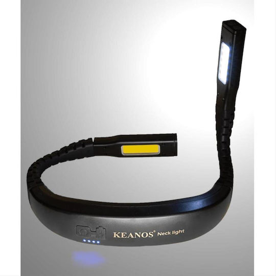Keanos Wiederaufladbar Nackentaschenlampe LED mit maximaler Helligkeit 30lm