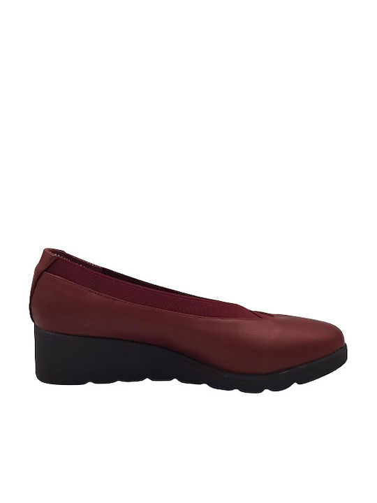 B-Soft Pantofi balerini pentru femei in Burgundy Culori