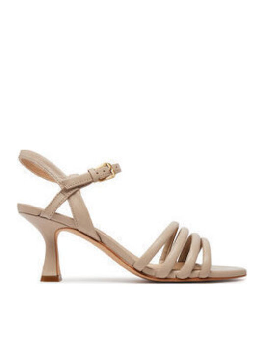 Amali May Leder Sandalen Beige