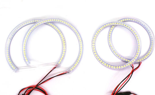 Στεφάνια Angel Eyes Φαναριoύ Αυτοκινήτου 12V BMW Σειρά 3 (E90) Λευκό Χρώμα 4τμχ