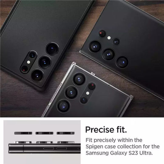 Spigen Optik Pro EZ Fit Προστασία Κάμερας Tempered Glass Black για το Samsung Galaxy S23 Ultra