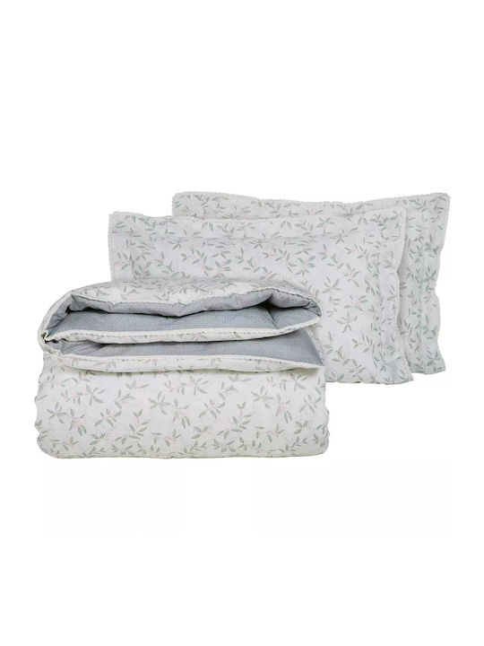 Das Home 1679 Coverlet Queen Size Cotton Satin Grey, Ecru 220x240cm